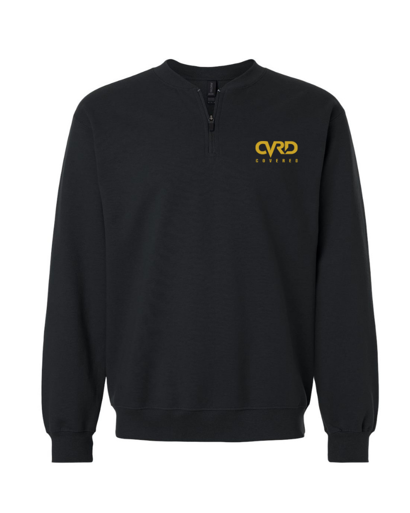 BLACK HALF ZIPPED SWEATER AND PENT WITH YELLOW PRINT