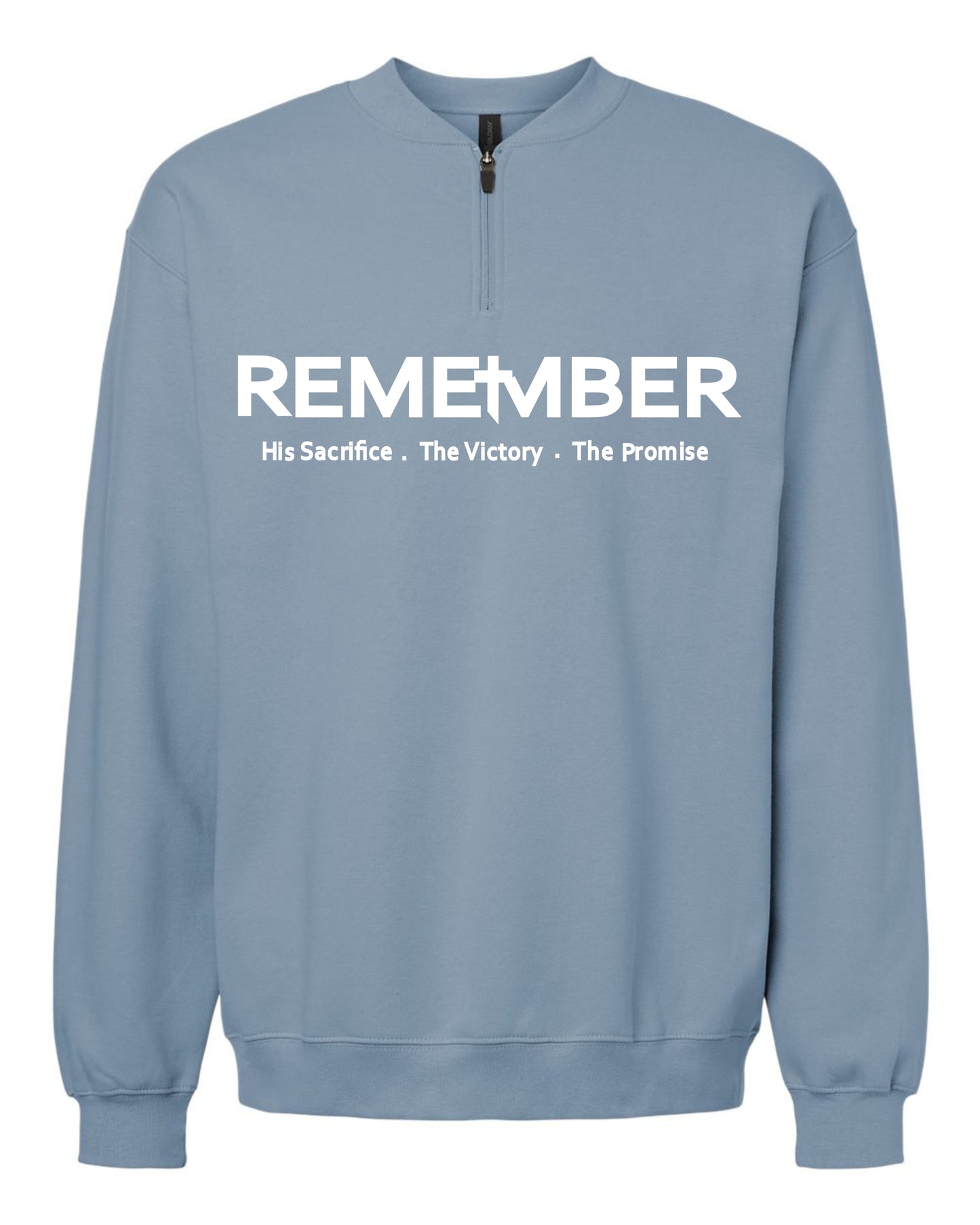 REMEMBER Classic Half Zip Premium Sweatshirts with Matching Sweatpants - Steal Blue