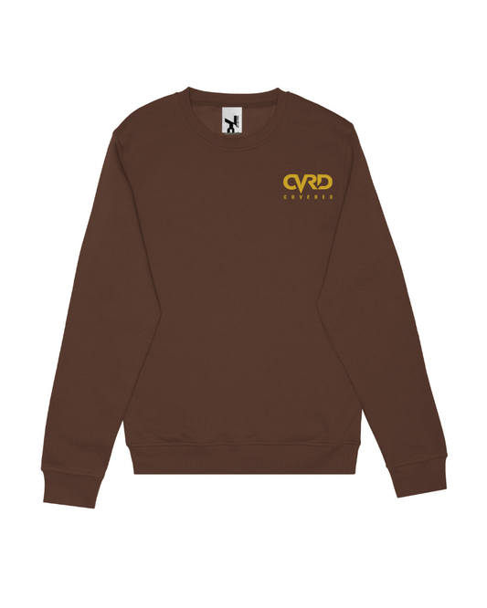 Brown Sweatshirt with Yellow Print