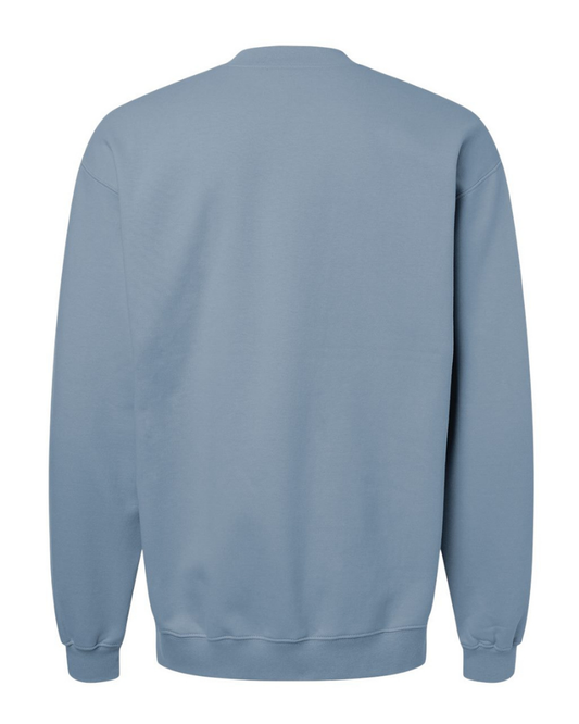 CVRD - COVERED STEEL BLUE HALF ZIPPED SWEATER  WITH BLACK EMBROIDERY