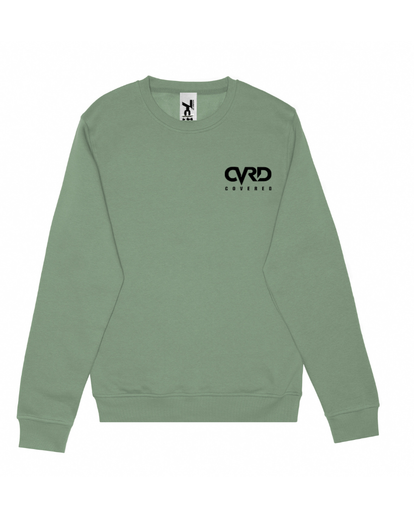Green Sweatshirt with Black Print
