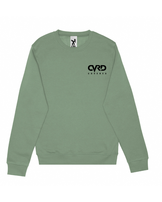 Green Sweatshirt with Black Print