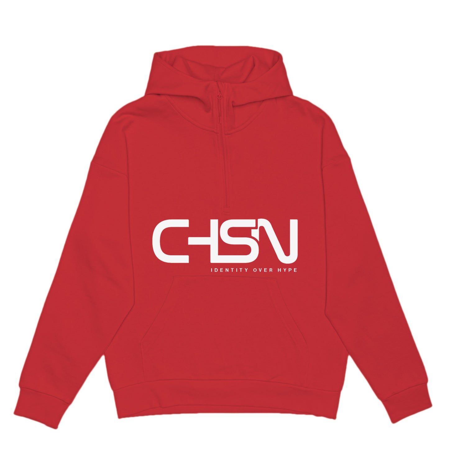 RED HOODIE WITH  CHSN PRINT