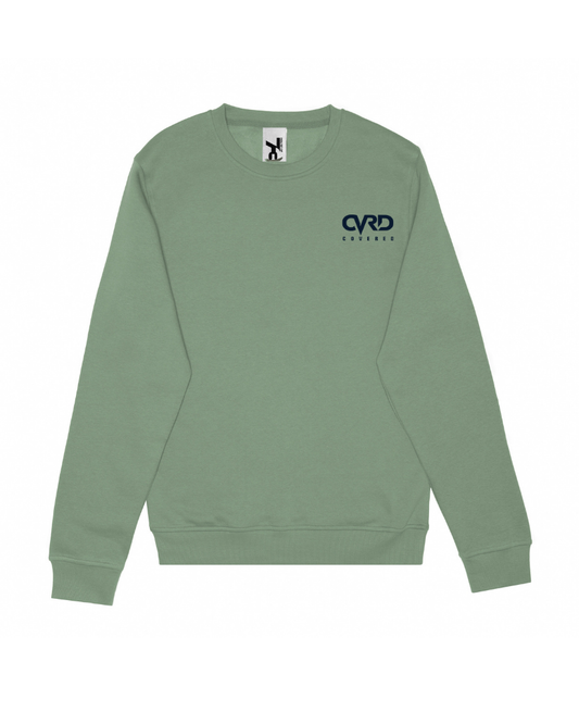 Green Sweatshirt with Nevy Blue Print