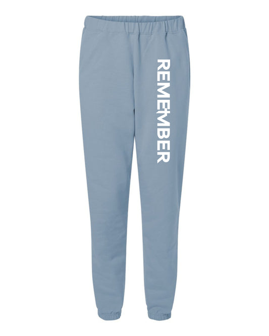 REMEMBER Classic Half Zip Premium Sweatshirts with Matching Sweatpants - Steal Blue