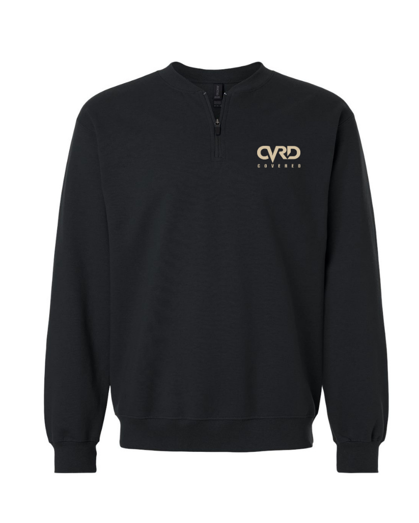 BLACK HALF ZIPPED SWEATER AND PENT WITH CAMEL PRINT