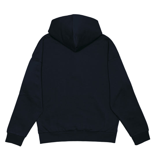 NEVY BLUE HOODIE WITH BLACK CHSN PRINT